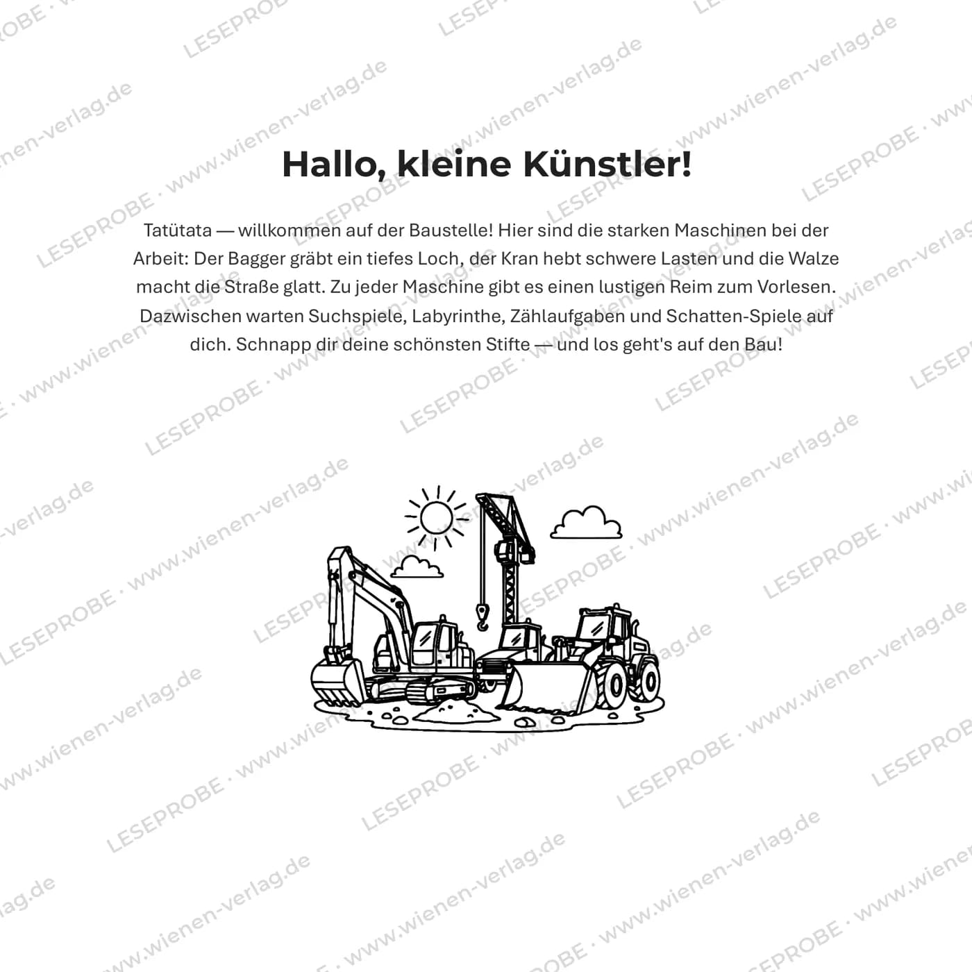Vorwort aus „Mein großes Bagger-Malbuch ab 3 Jahren“