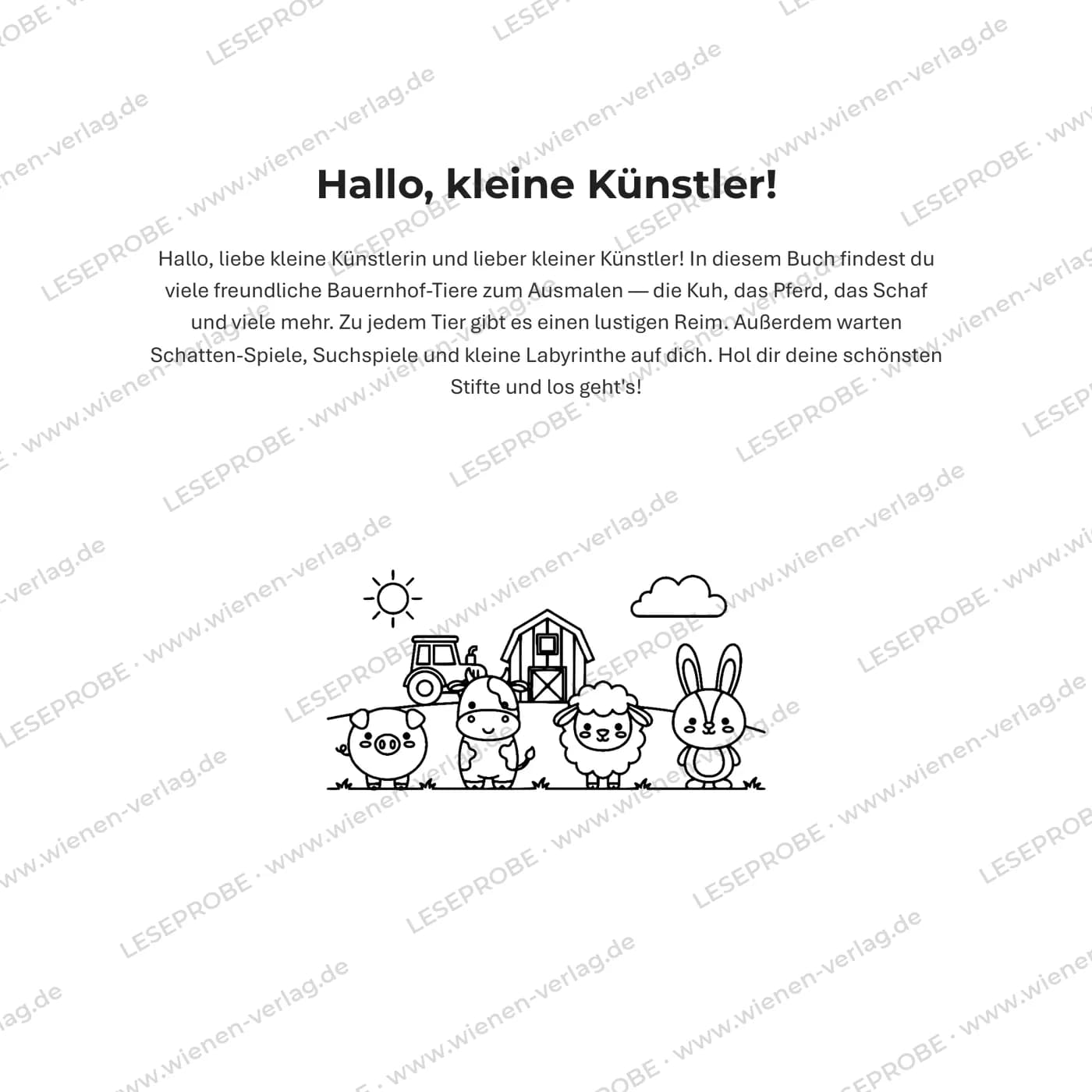 „Das bin ich“-Seite aus „Mein erstes Bauernhof Malbuch ab 3 Jahren“