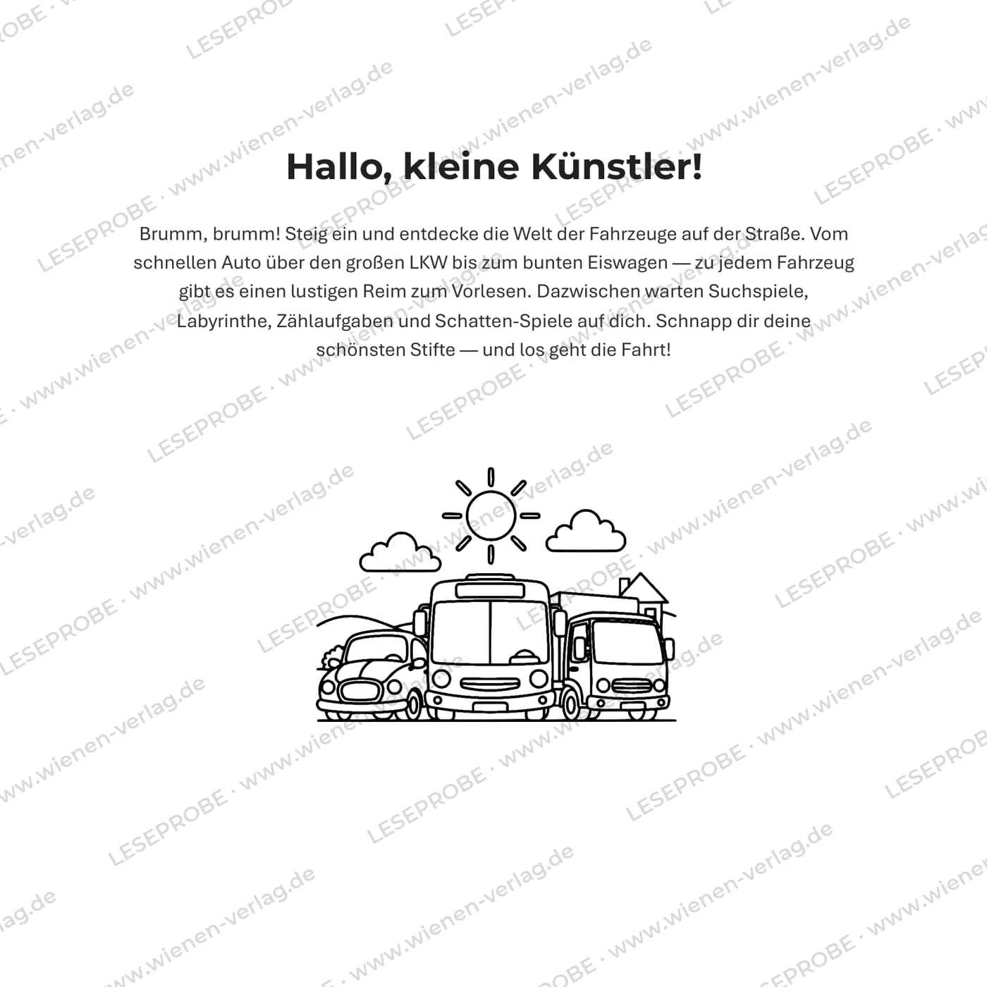 Vorwort aus „Mein großes Fahrzeuge-Malbuch ab 3 Jahren“
