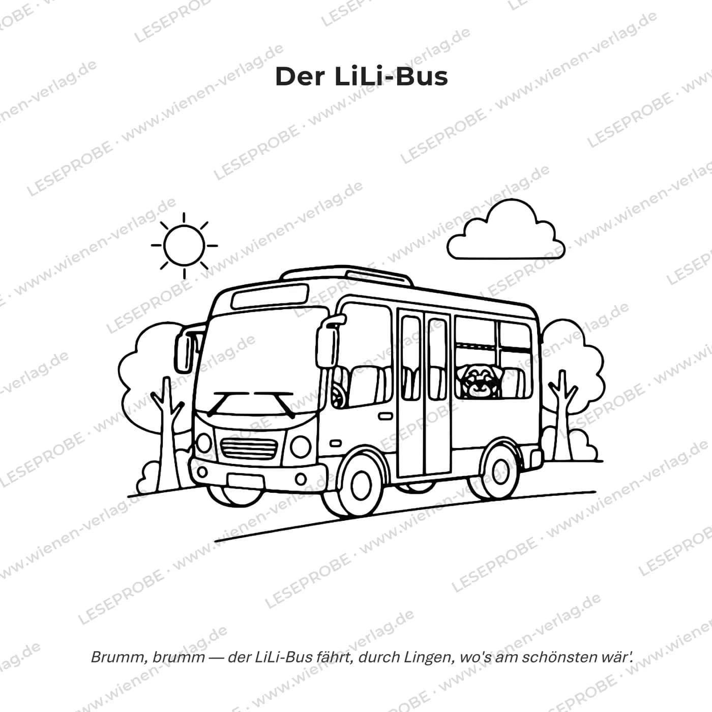 Ausmal-Motiv mit Reim aus „Mein erstes Lingen Malbuch ab 3 Jahren“