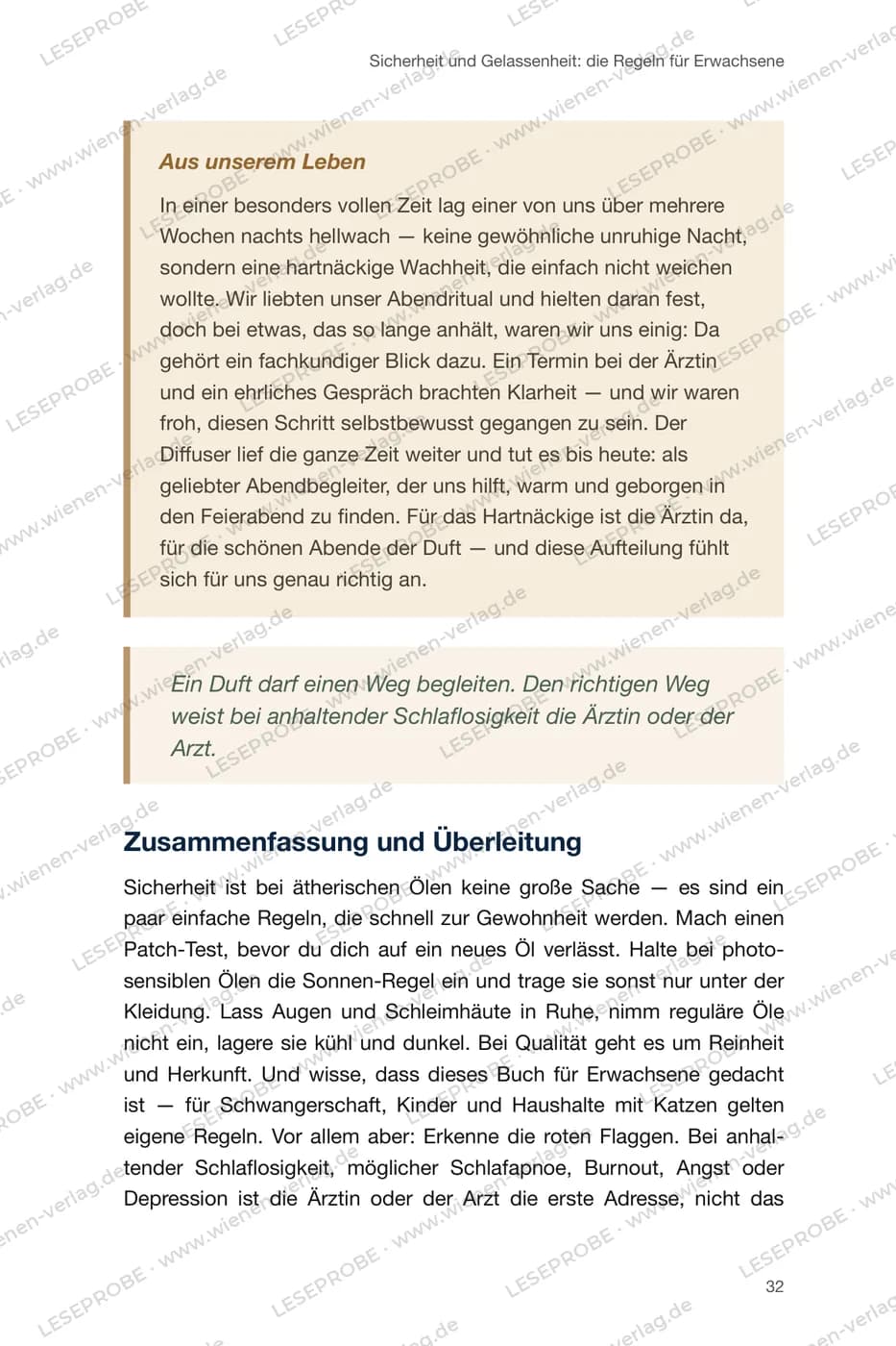 Sicherheit zusammengefasst aus „Ätherische Öle für Schlaf und Gelassenheit“